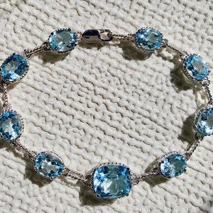 21.55 CTW Swiss Blue Topaz  Bracelet 7.5 inch